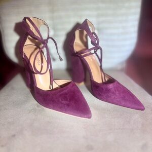 Chic Purple Suede Women's Heels